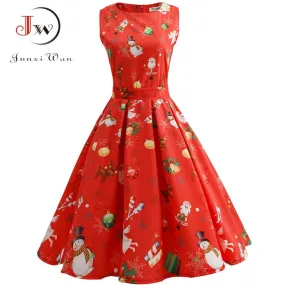 VenusFox Casual Elegant Vintage Christmas Dress