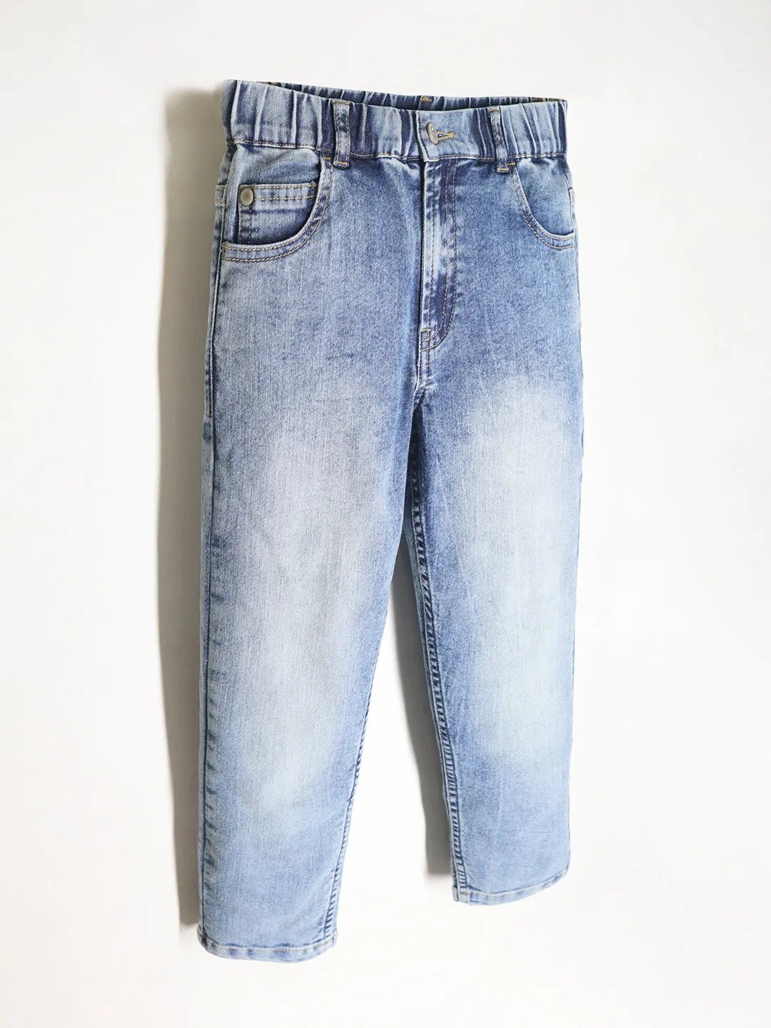 Washed Denim Blue Regular Jeans