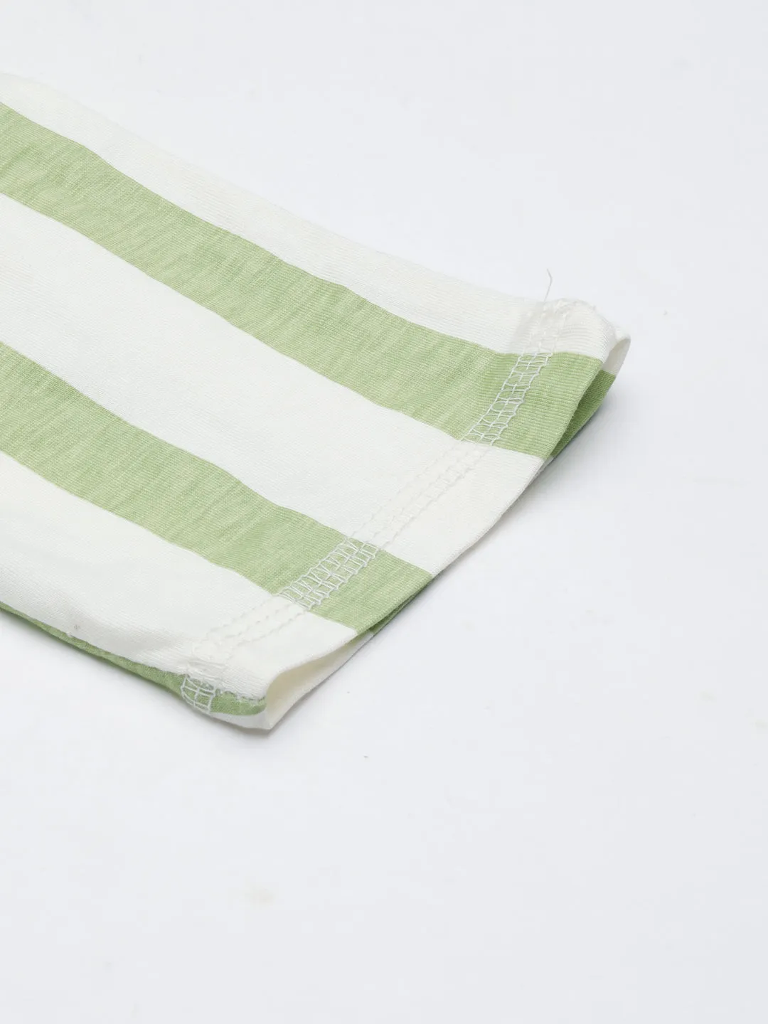 Women Green Striped Trackapant